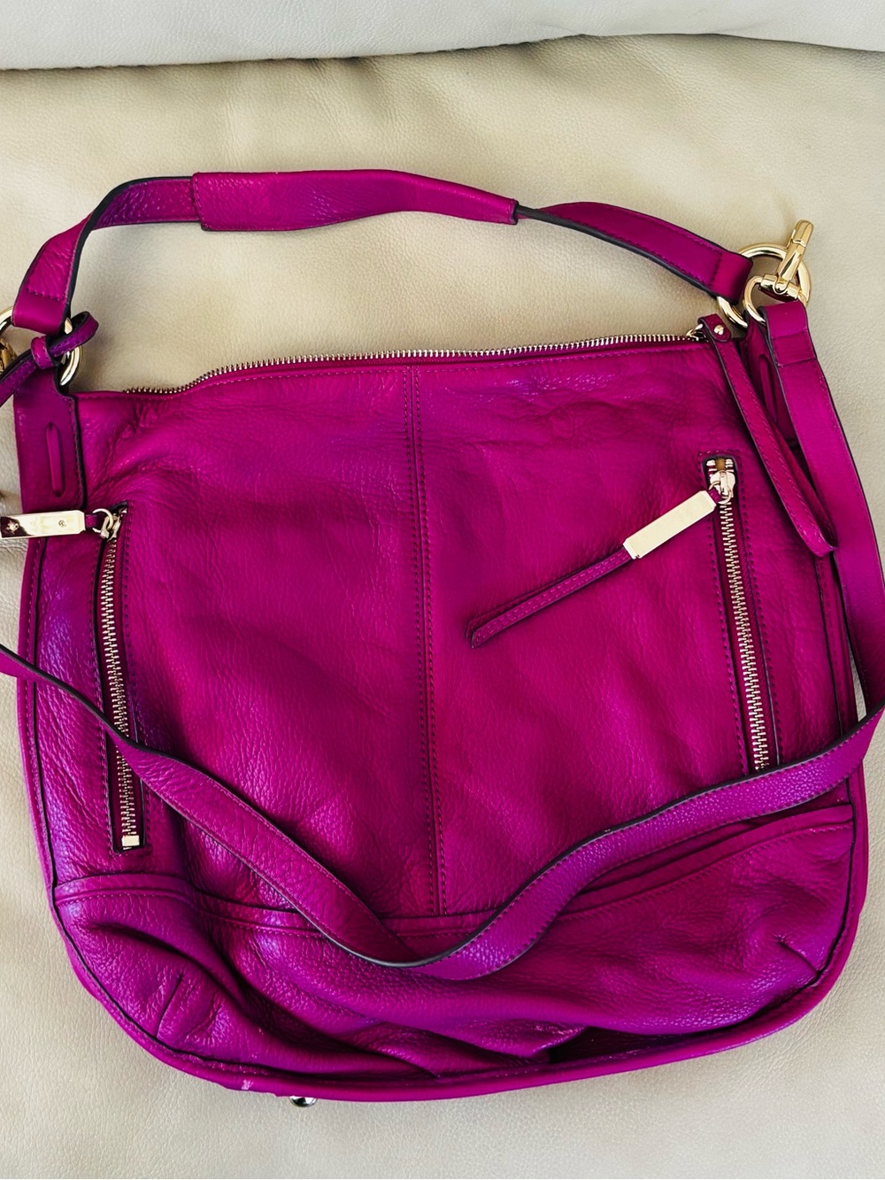 B. Makowsky Orchid Leather
Hobo Bag Shoulder/Crossbody NWOT